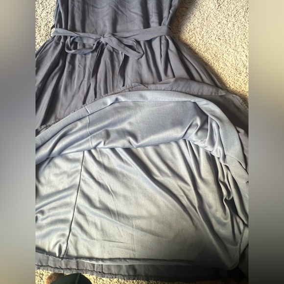 NWT Ya Los Angeles Charcoal Puff Sleeve with tie belt Dress Size M - Picture 4 of 5